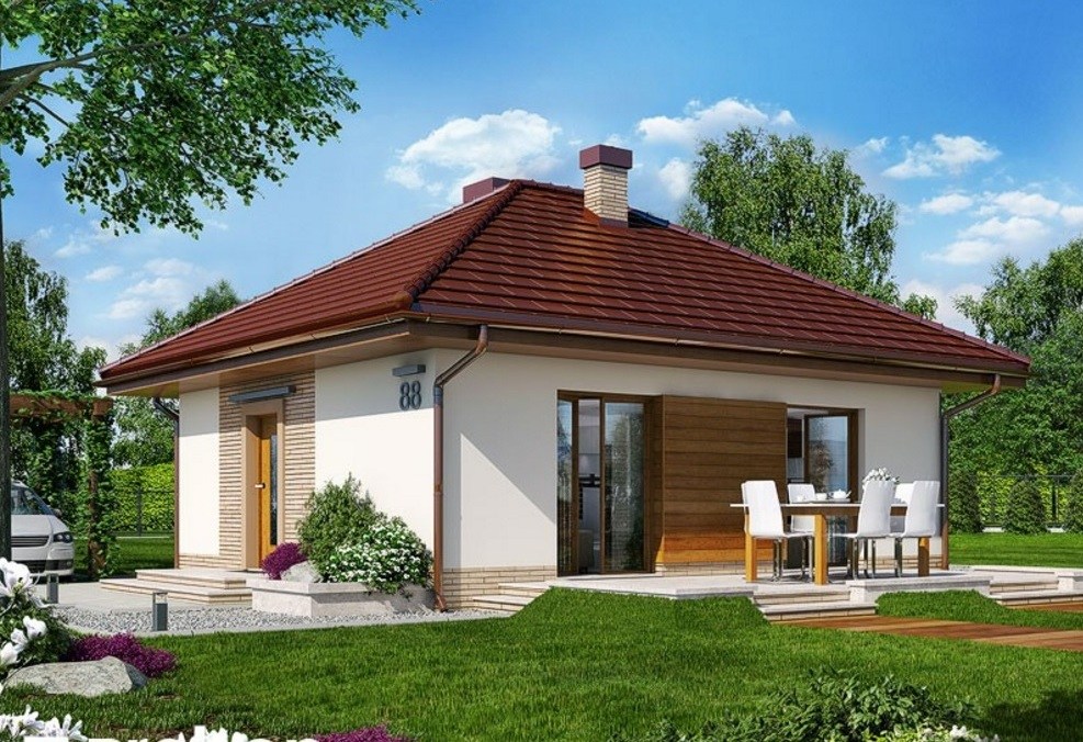 Casă de vis mică de 49 m² cu piscină si un interior superb