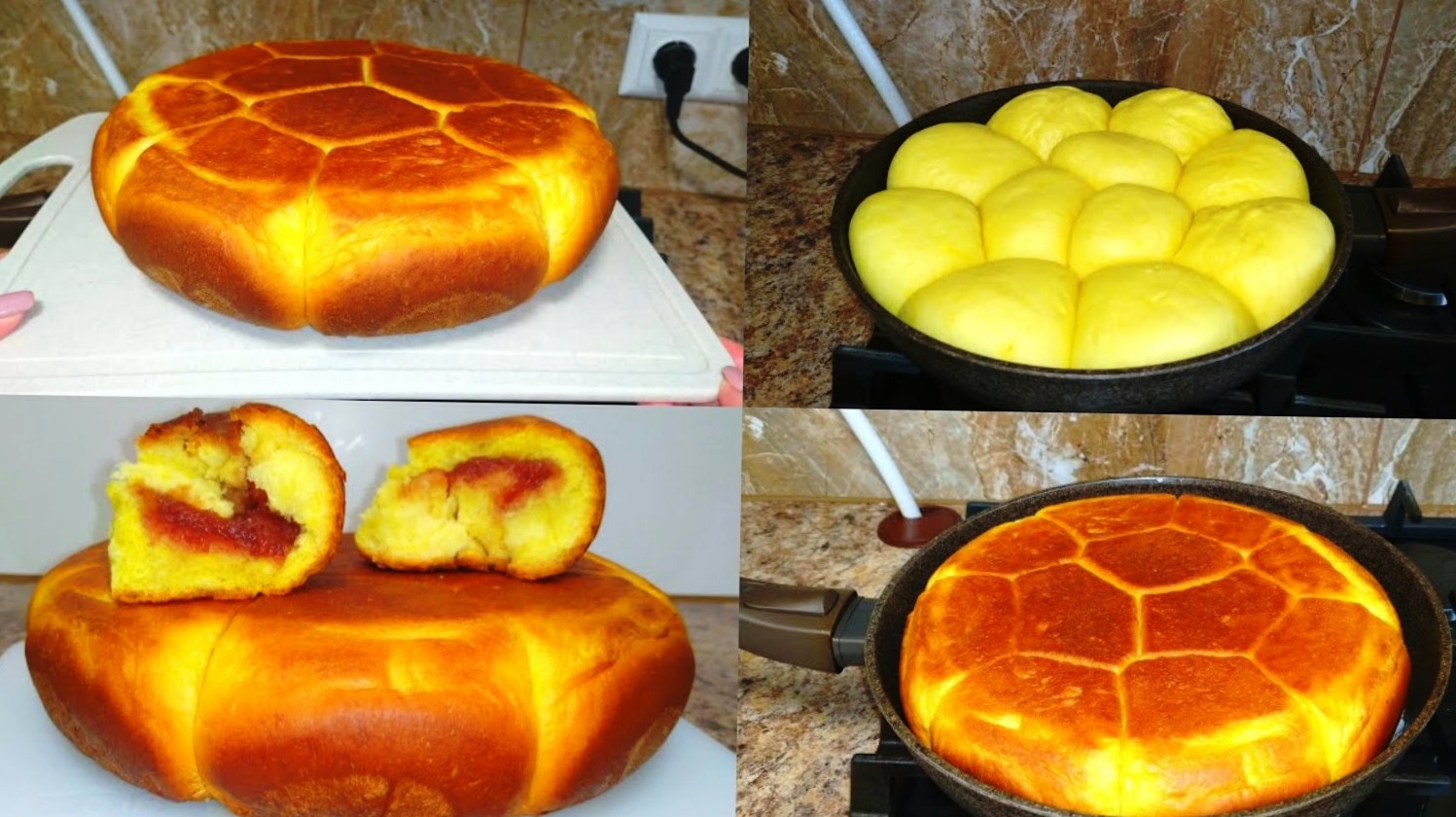 Chifle pufoase cu gem facute în tigaie. Au iesit si frumoase și delicioase! Chifle pufoase cu gem facute în tigaie. Au iesit si frumoase și delicioase!
