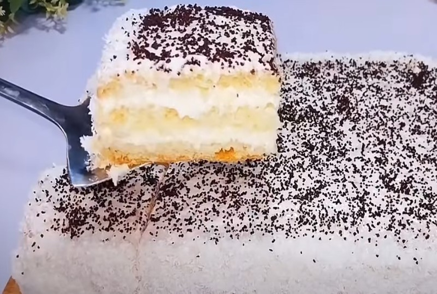 Cel mai rapid și mai delicat tort. Brânză delicioasa, fulgi de cocos, ciocolată și obții un desert minunat