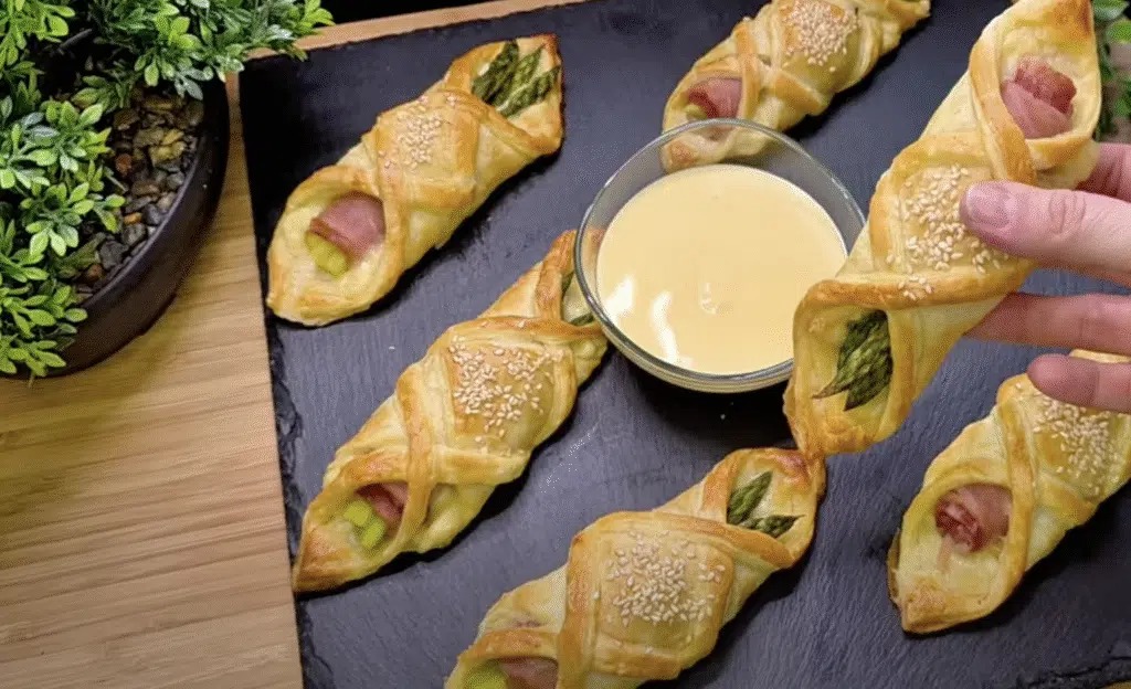 Aperitive delicioase cu sparanghel crocant, cu prosciutto și brânză